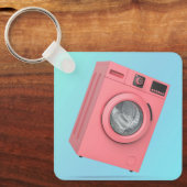 Moderne roze wasmachine sleutelhanger (Voorkant)