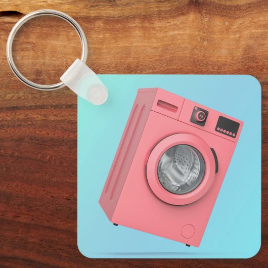 Moderne roze wasmachine sleutelhanger (Voorkant)
