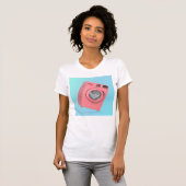 Moderne roze wasmachine t-shirt (Voorkant volledig)
