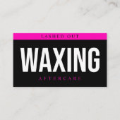 Moderne roze wasnazorgkaart, haarverwijdering B Visitekaartje (Voorkant)