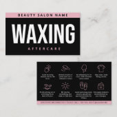 Moderne roze wasnazorgkaart, haarverwijdering  visitekaartje (Voorkant / Achterkant)