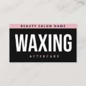 Moderne roze wasnazorgkaart, haarverwijdering visitekaartje (Voorkant)