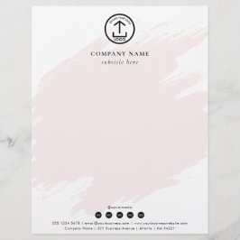 Moderne Roze Watercolor Sjabloon Logo Sociale Medi Briefhoofd