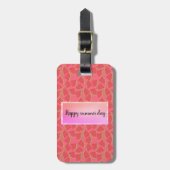 Moderne roze watermeloen, zomer bagagelabel (Voorkant verticaal)
