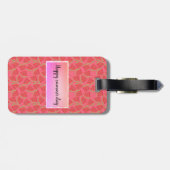 Moderne roze watermeloen, zomer bagagelabel (Achterkant horizontaal)