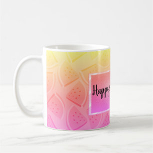 Moderne roze watermeloen, zomer koffiemok