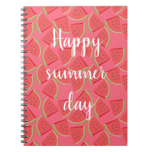 Moderne roze watermeloen, zomer notitieboek