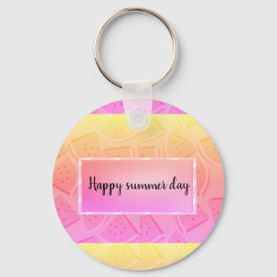 Moderne roze watermeloen, zomer sleutelhanger