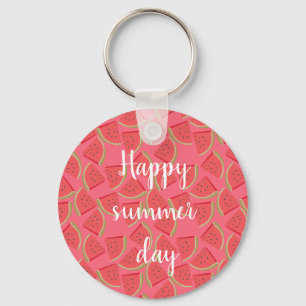 Moderne roze watermeloen, zomer sleutelhanger
