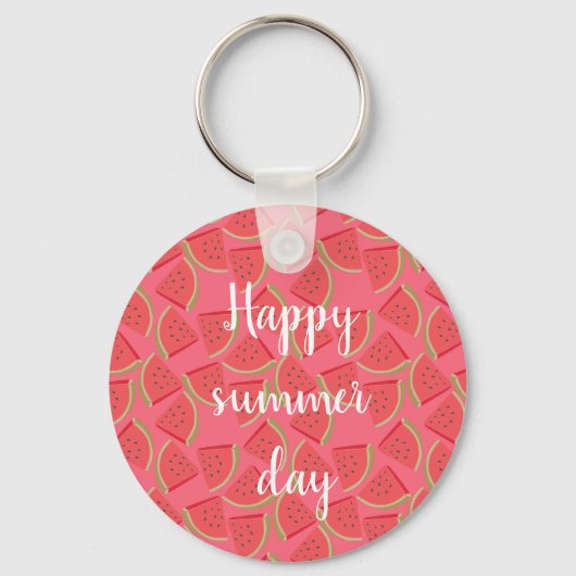 Moderne roze watermeloen, zomer sleutelhanger (Voorkant)