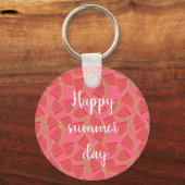 Moderne roze watermeloen, zomer sleutelhanger (Voorkant)