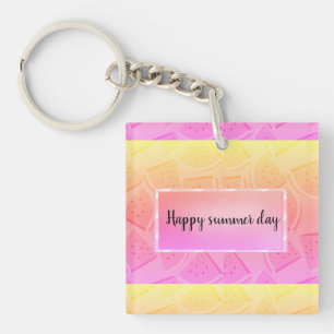Moderne roze watermeloen, zomer sleutelhanger