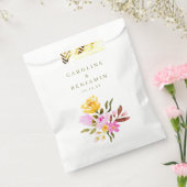 Moderne roze Waterverf - Aangepaste namen bruiloft Bedankzakje (Gezegeld)