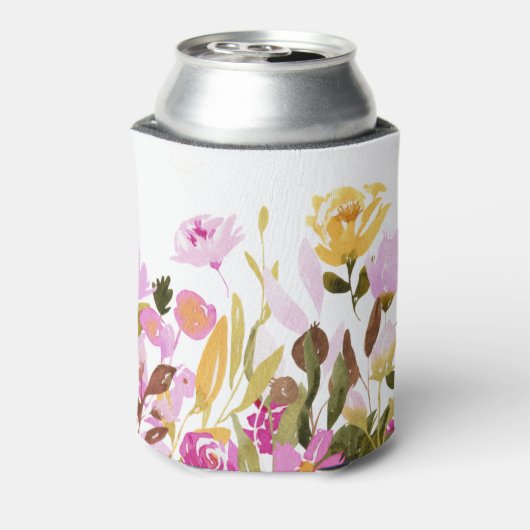 Moderne roze Waterverf - Aangepaste namen bruiloft Blikjeskoeler (Blikje Achterkant)