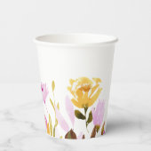 Moderne roze Waterverf - Aangepaste namen bruiloft Papieren Bekers (Achterkant)