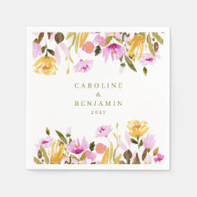 Moderne roze Waterverf - Aangepaste namen bruiloft