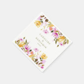 Moderne roze Waterverf - Aangepaste namen bruiloft Servet (Hoek)