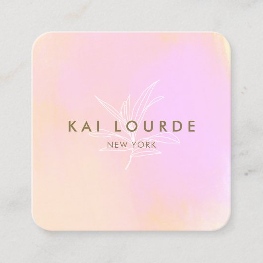 Moderne roze Waterverf Abstract Vierkante Visitekaartje (Voorkant)