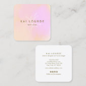 Moderne roze Waterverf Abstract Vierkante Visitekaartje (Voorkant / Achterkant)