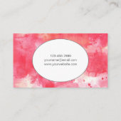 Moderne roze Waterverf Abstract Visitekaartje (Achterkant)