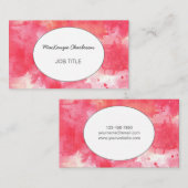 Moderne roze Waterverf Abstract Visitekaartje (Voorkant / Achterkant)
