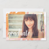 Moderne roze Waterverf Afstuderen Kaart (Voorkant)