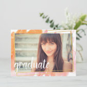 Moderne roze Waterverf Afstuderen Kaart (Staand voorkant)