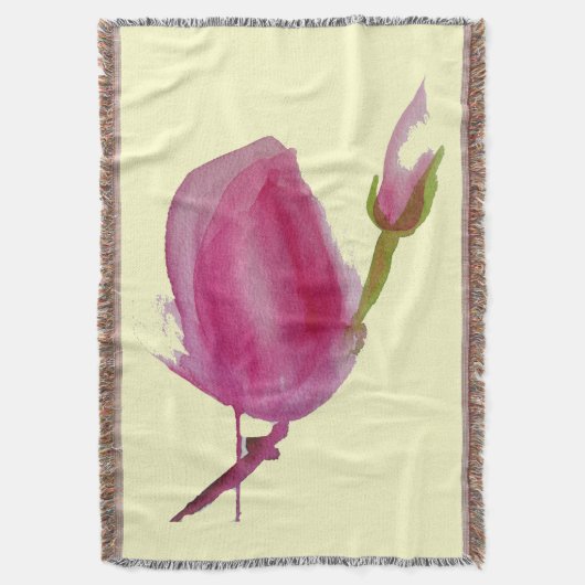 Moderne roze waterverf bloem deken (Voorkant Verticaal)