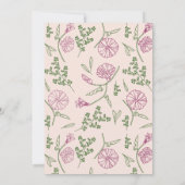 Moderne Roze Waterverf Bloemachtige Bruidsbrunch  Kaart (Achterkant)