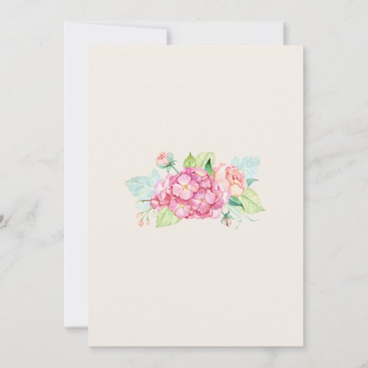 Moderne roze waterverf bloemboeket verjaardag kaart (Achterkant)