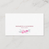 Moderne roze waterverf bloemen lente bruiloft informatiekaartje (Achterkant)