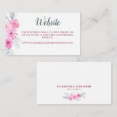 Moderne roze waterverf bloemen lente bruiloft informatiekaartje (Voorkant / Achterkant)