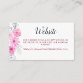 Moderne roze waterverf bloemen lente bruiloft informatiekaartje (Voorkant)
