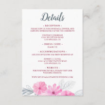 Moderne roze waterverf bloemen lente bruiloft