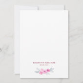 Moderne roze waterverf bloemen lente bruiloft save the date (Achterkant)