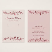 Moderne roze waterverf bloemenoorbel display kaart (Voorkant /achterkant)