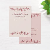 Moderne roze waterverf bloemenoorbel display kaart (Bureau)