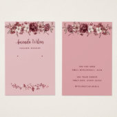 Moderne roze waterverf bloemenoorbel display kaart (Voorkant /achterkant)