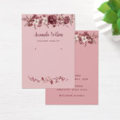 Moderne roze waterverf bloemenoorbel display kaart (Bureau)