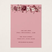 Moderne roze waterverf bloemenoorbel display kaart (Achterkant)