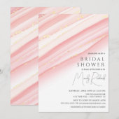 Moderne roze Waterverf Bridal Shower Kaart (Voorkant / Achterkant)