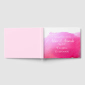 Moderne, roze waterverf bruiloft gastenboek (Volledig)