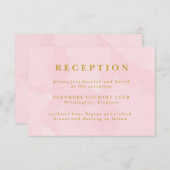 Moderne Roze Waterverf Bruiloft Receptie Kaart (Voorkant / Achterkant)