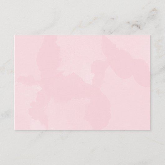 Moderne Roze Waterverf Bruiloft Receptie Kaart (Achterkant)