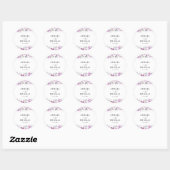 Moderne Roze Waterverf Bruiloft Ronde Sticker (Vel)
