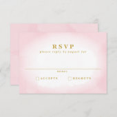 Moderne Roze Waterverf Bruiloft RSVP Kaart (Voorkant / Achterkant)