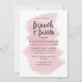 Moderne Roze Waterverf Brunch en Bruisend Kaart (Voorkant)