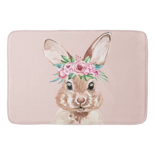 Moderne roze Waterverf bundel met bloemen Badmat (Voorkant)