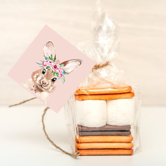 Moderne roze Waterverf bundel met bloemen Bedankjes Labels