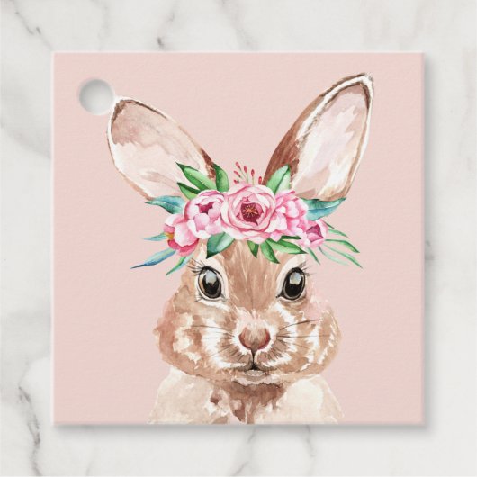 Moderne roze Waterverf bundel met bloemen Bedankjes Labels (Voorkant)